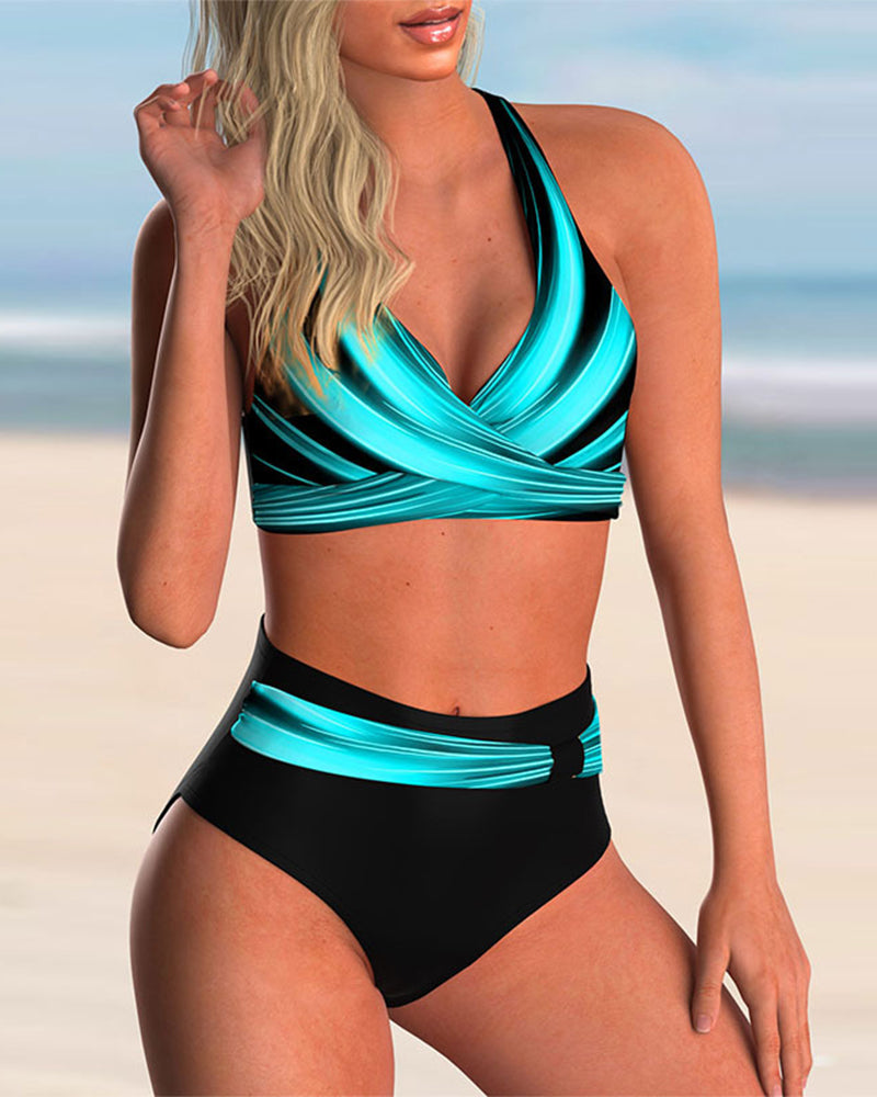 Liliana - Bikini Set with Crisscross Halter Neck and Print