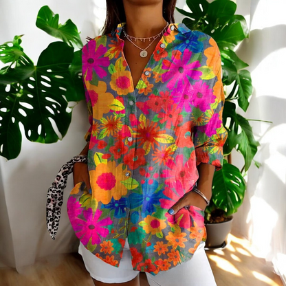 Zoey™ - Floral Button-up Shirt