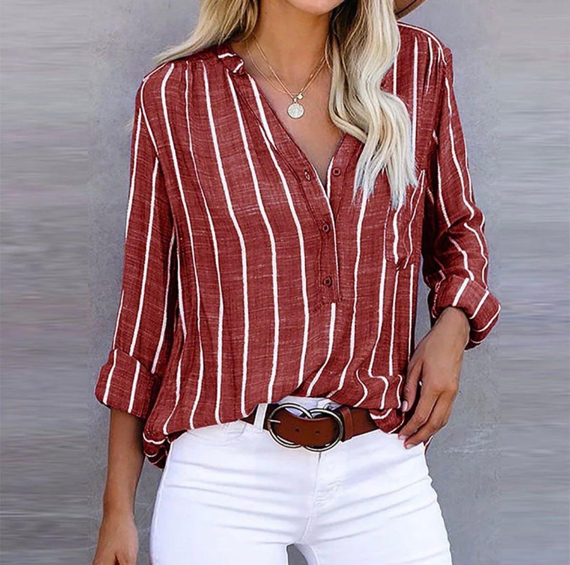 Giana™ - Striped Casual Blouse