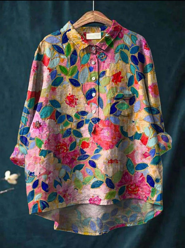 Maya™ - Floral Button-up Blouse