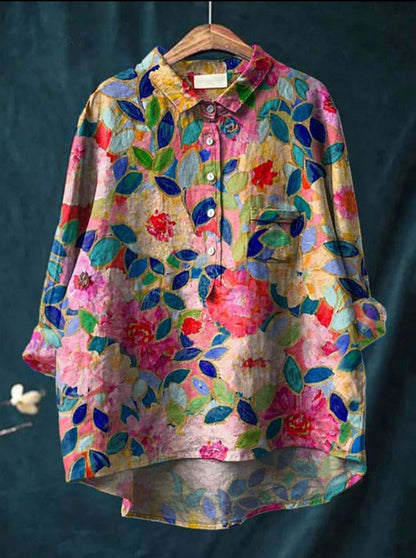 Maya™ - Floral Button-up Blouse