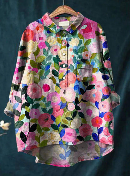 Maya™ - Floral Button-up Blouse