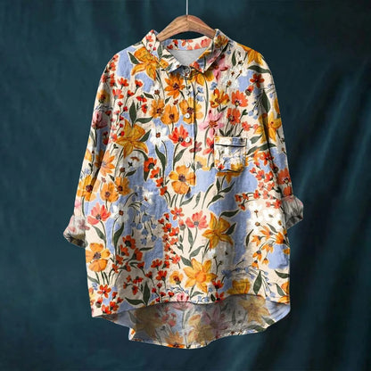 Fhebe™ | Stylish Loose-Fit Floral Shirt