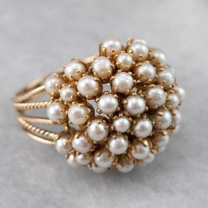 Inlaid Pearl Ring