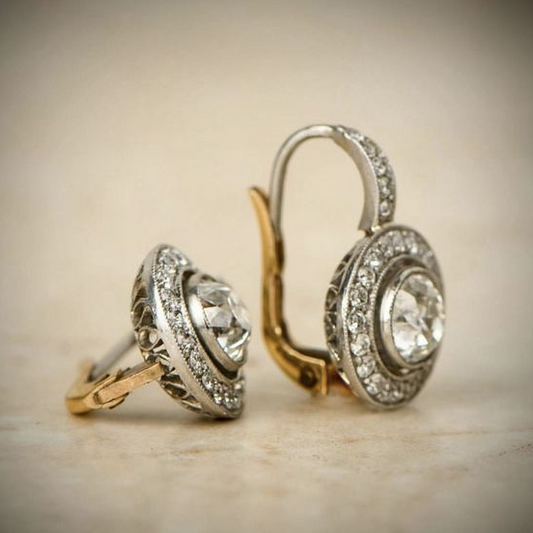 Vintage silver earrings with zircon