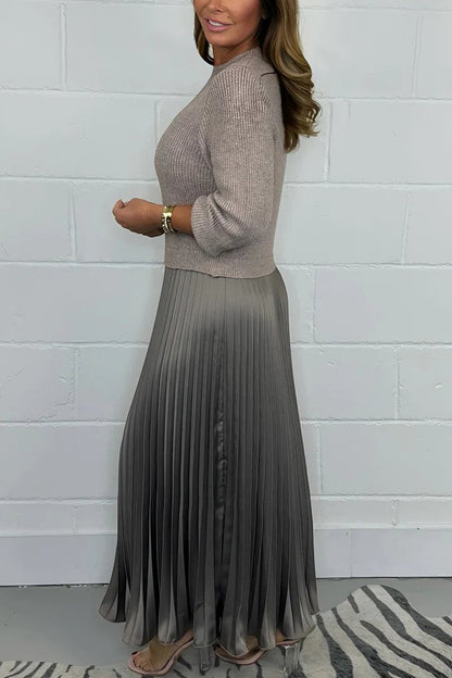 Adams™ | Long Sleeve Jumper + Pleated Bottom Dress